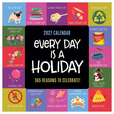 2027 TF Publishing Every Days A Holiday 7 x 7 Monthly Wall Calendar, Multicolored (27-2103)