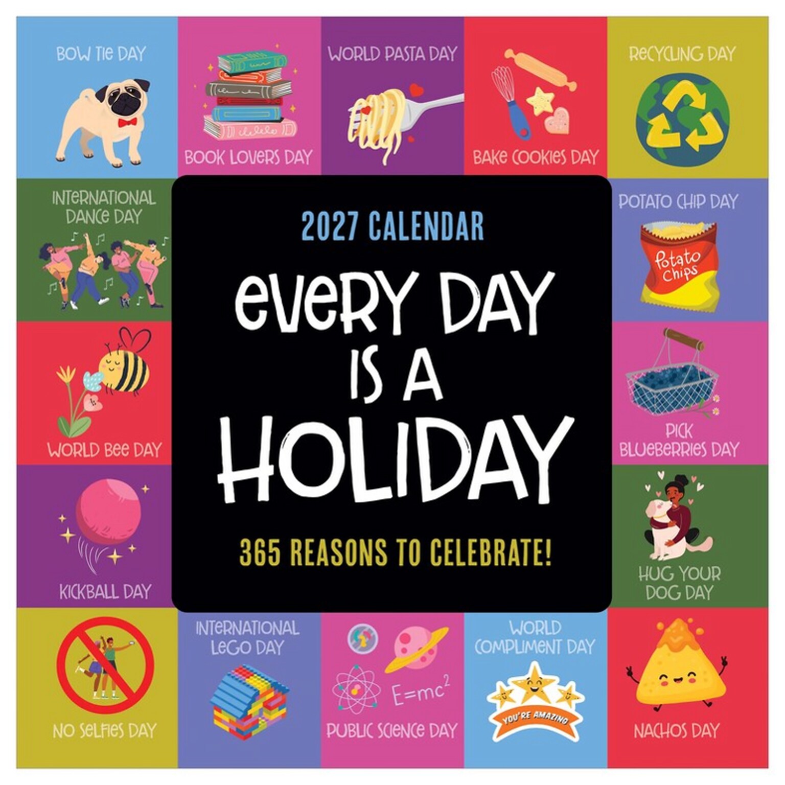 2027 TF Publishing Every Days A Holiday 7 x 7 Monthly Wall Calendar, Multicolored (27-2103)