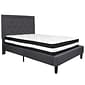 Flash Furniture Roxbury Tufted Upholstered Platform Bed in Dark Gray Fabric with Pocket Spring Mattress, Full (SLBM30)