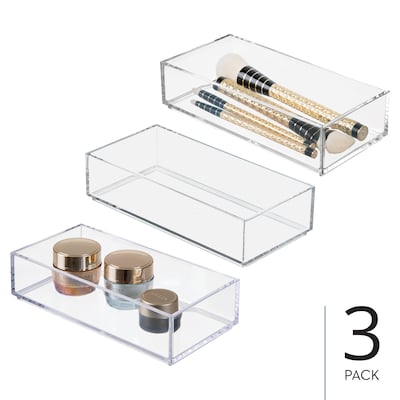 iDesign Clarity Plastic Drawer Organizer, Clear, 3/Set (28984M3)
