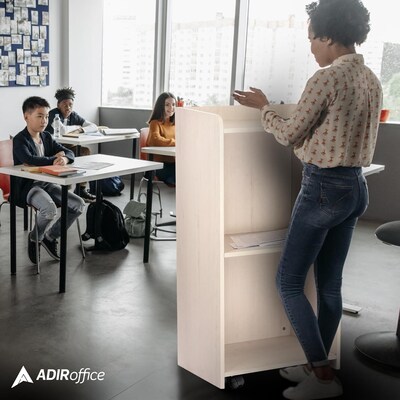 AdirOffice 46" Speaker Podium Presentation Lectern, White (661-07-WHI)
