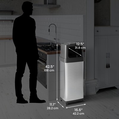 iTouchless Stainless Steel Trash Can with Dual Side-Entry Lid, 24 Gallon (IT24DPS)