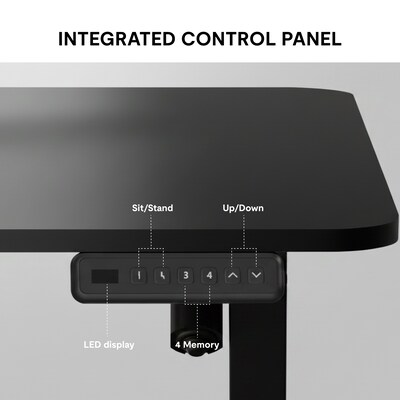FlexiSpot FQ2 48"W Electric Rectangular Adjustable Standing Desk, Black (FQ2B-1260)