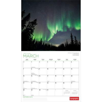 2027 BrownTrout Canadian Geographic Northern Lights 14" x 12" Monthly Wall Calendar, Assorted Colors (9781525617607)