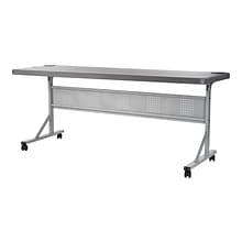 National Public Seating BPFT Flip-N-Store 72 x 24 Rectangular Activity Table, Charcoal Slate (BPFT