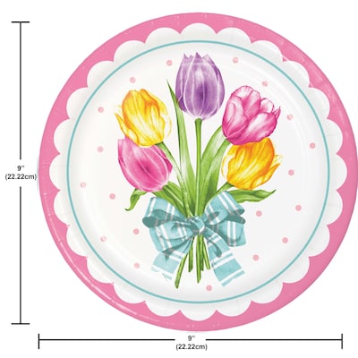 Say Hooray! Trendy Tulips Spring Disposable Tableware Set, 49/Pack (DTC9628E2A)
