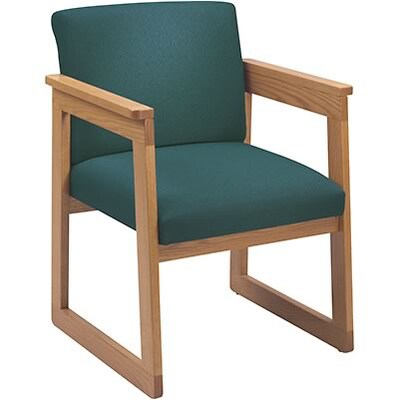 Lesro Conference Room Groupng w/Octagnal Tables in Medium Oak Finish;Sled Base Guest Chair,Htr Green