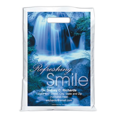 Medical Arts Press® Dental Personalized Full-Color Bags; 9x13, Refreshing Smile, 100 Bags, (13673)