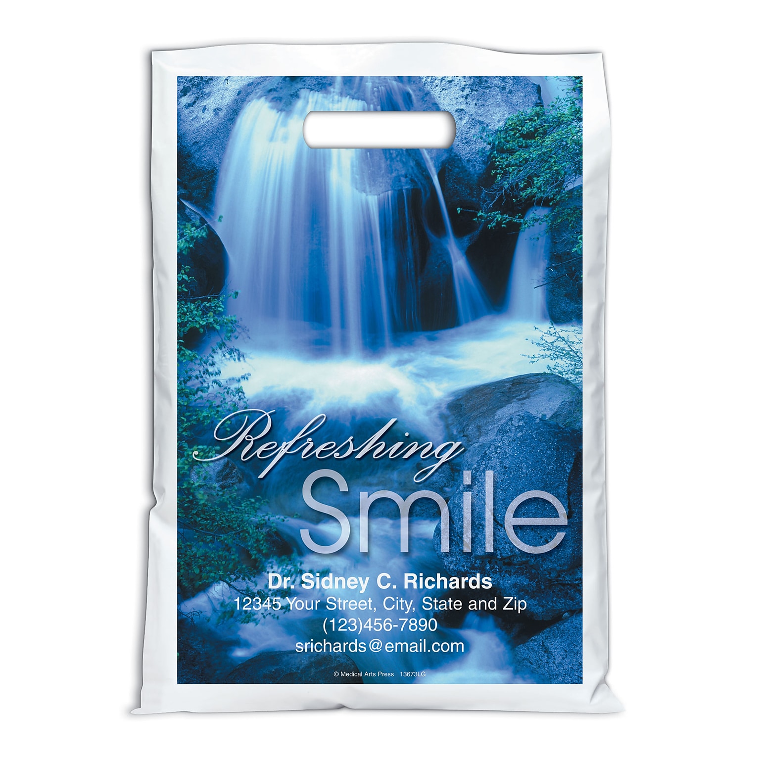 Medical Arts Press® Dental Personalized Full-Color Bags; 9x13, Refreshing Smile, 100 Bags, (13673)