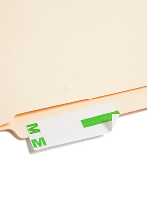 Smead AlphaZ NCC Hand Written Identification & Color Coding Label, 3 5/8" x 1 5/32", Light Green/White, 100/Pack (67164)