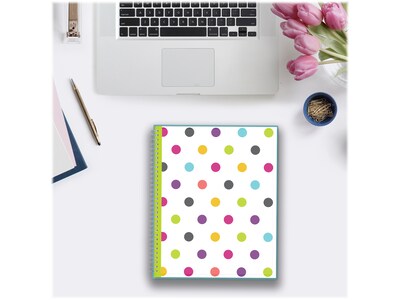 2023-2024 Blue Sky Dots 8.5" x 11" Academic Weekly & Monthly Teacher Planner, Plastic Cover, Multicolor (100330-A24)