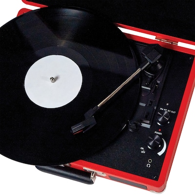 Victor Metro Dual-Bluetooth Belt-Drive Suitcase Turntable, Red (VSRP-800-RD)