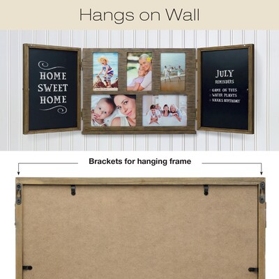 Excello Global Products Barndoor Picture Frame with Chalkboard, Brown (EGP-HD-0413)