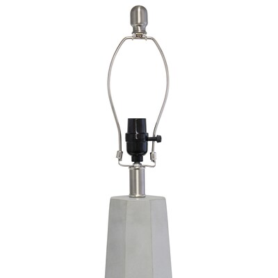 Lalia Home Concrete Pillar Table Lamp with Fabric Shade, White (LHT-5011-WH)