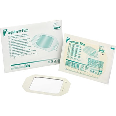 3M™ Tegaderm™ Transparent Film Dressing Frame Style; with Label, 4 x 4-3/4, 10/Box