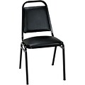 Alera™ Vinyl Stacking Chairs with Square Back; Black Frame