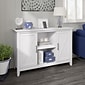 Bush Furniture Key West 30" Accent Cabinet with Doors and 4 Shelves, Pure White Oak (KWS146WT-03)