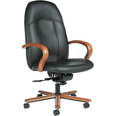 Global® Tamiri® Series Leather Tilt Chairs; High Back, Wood Arms