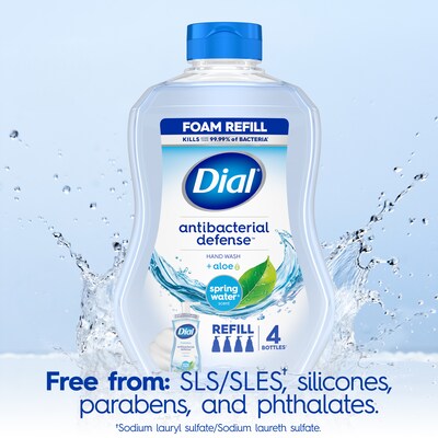 Dial Antibacterial Defense Foaming Hand Soap Refill, Spring Water Scent, 30 Fl. Oz. (17000350875)