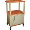 H. Wilson® 42H Deluxe Mobile Carts w/Cabinet; Orange