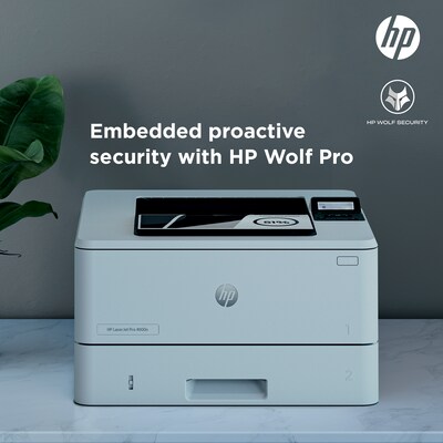 HP LaserJet Pro 4001dw Wireless Black & White Laser Printer, Single-Function, Best for Office (2Z601F) with 3-Year Care Pack