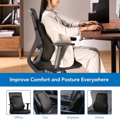 Mount-It! Ergo Collection Memory Foam Full-Back Cushion, Black (MI-1106)