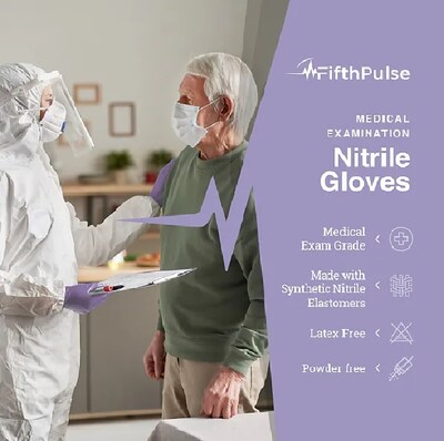 FifthPulse Powder Free Nitrile Gloves, Latex Free, Small, Lilac, 200/Box (FMN100414)