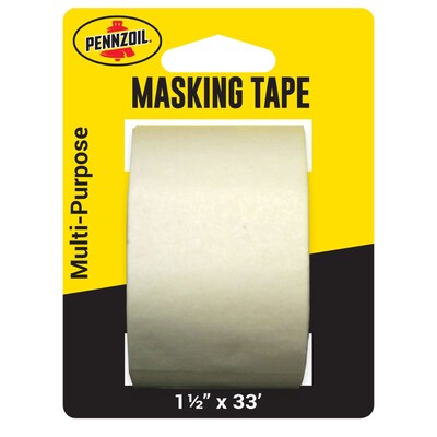 Pennzoil Masking Tape, 1.5 x 33, Manila, 36/Carton (14718)