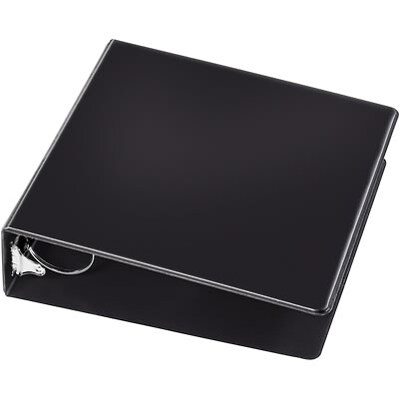 Quill Brand® Standard 3" 3-Ring Binder with Round Rings, Black (739551)