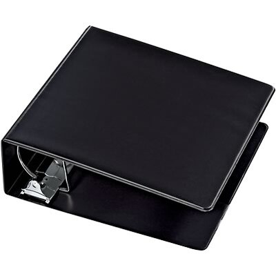 Quill Brand® Standard 4" 3 Ring Non View Binder with D-Rings, Black (758551)