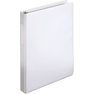 Quill Brand® Standard 1 3-Ring Binder with D-Rings, White (758613)