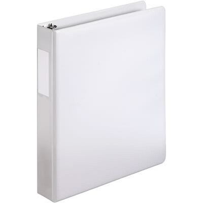 Quill Brand® 1-1/2 D-Ring Binder with Label Holder; Non-View, White, 3-Ring