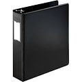 Quill Brand® Standard 2 3 Ring Non View Binder with D-Rings, Black (758801)