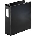 Quill Brand® 3 inch, D-Ring, Label Holder, Non-View Binder, Black (758901)