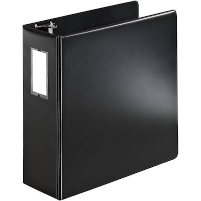 Quill Brand® Standard 4" 3-Ring Binder with D-Rings, Black (758951)