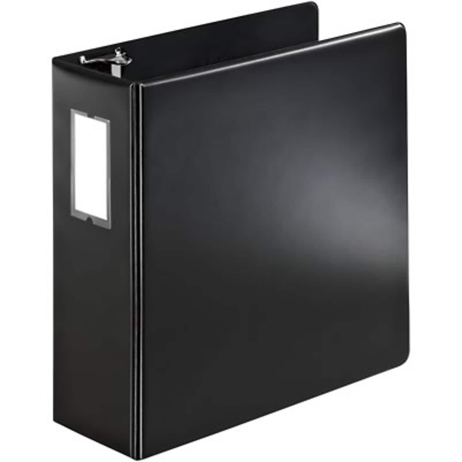 Quill Brand® Standard 4 3 Ring Non View Binder with D-Rings, Black (758951)