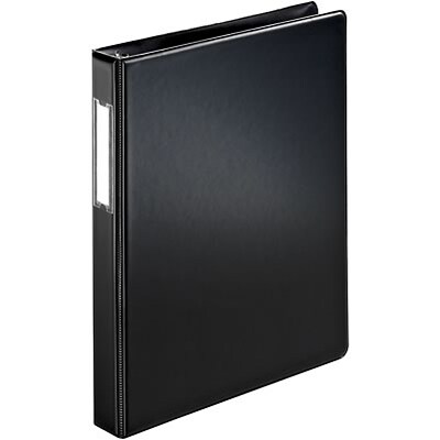 Quill Brand® Standard 1 3-Ring Binder with D-Rings, Black (758601)
