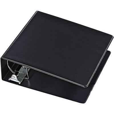 Quill Brand® Standard 4" 3 Ring Non View Binder with D-Rings, Black (758951)