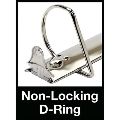 Quill Brand® Standard 4 3 Ring Non View Binder with D-Rings, Black (758951)