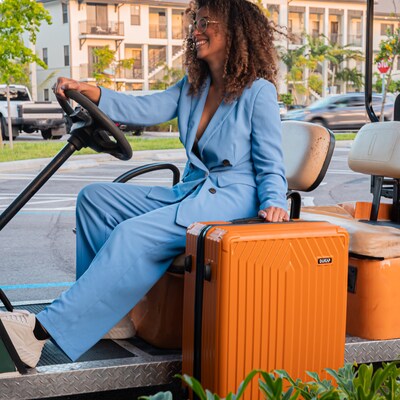 DUKAP Stratos 20" Hardside Carry-On Suitcase, 4-Wheeled Spinner, TSA Checkpoint Friendly, Terracota (DKSTR00S-TER)