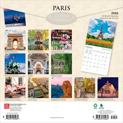 2026 BrownTrout Paris 12 x 12 Monthly Wall Calendar (9798330705085)