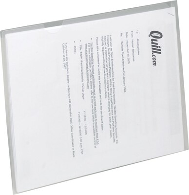 Quill Brand® Transparent Pockets, Letter Size, Clear, 5/Pack (11405-QCC)