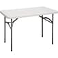 Correll® 24"D x 48"L Plastic Folding Table; Gray Granite Top