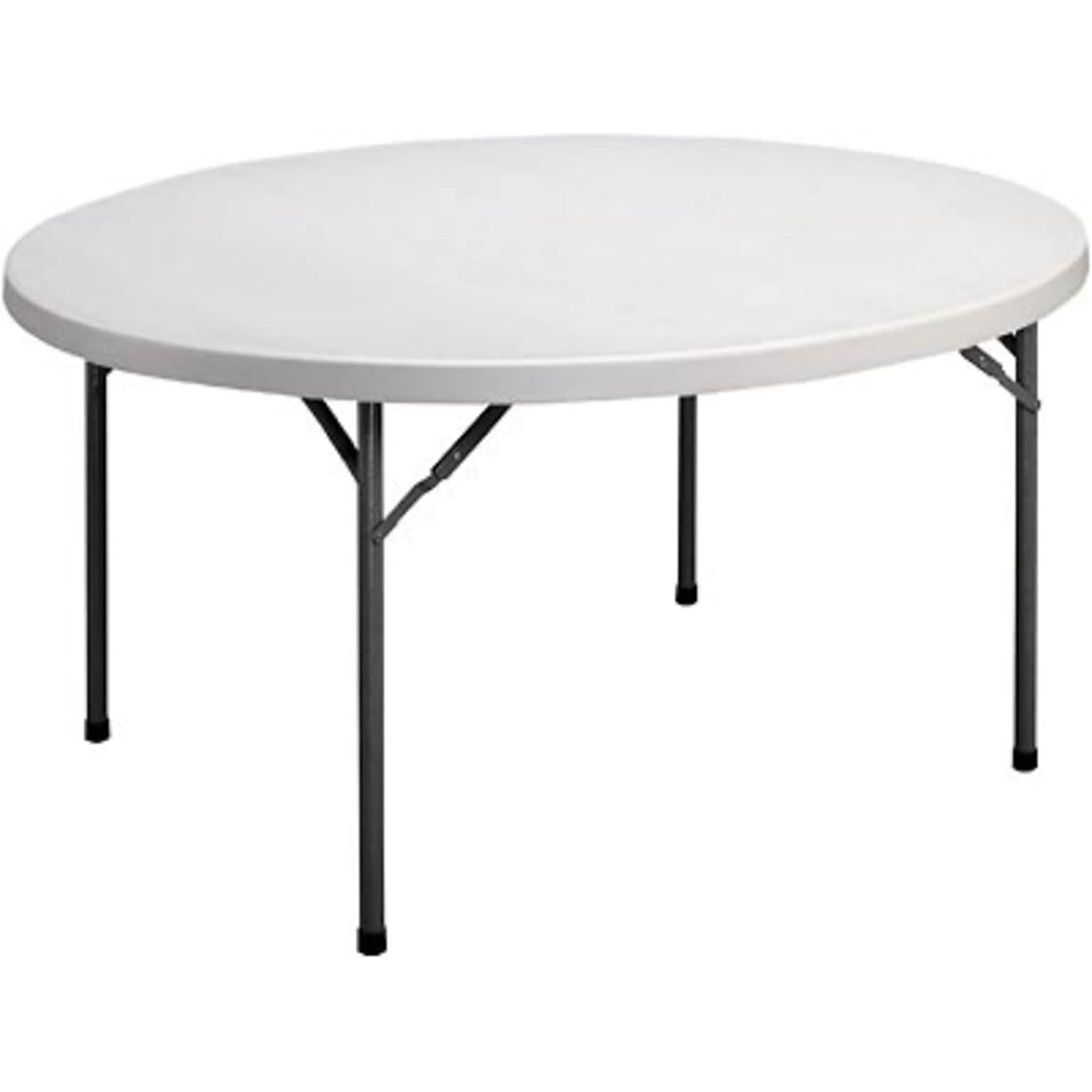 Correll® 60 Round Plastic Folding Table; Gray Granite Top