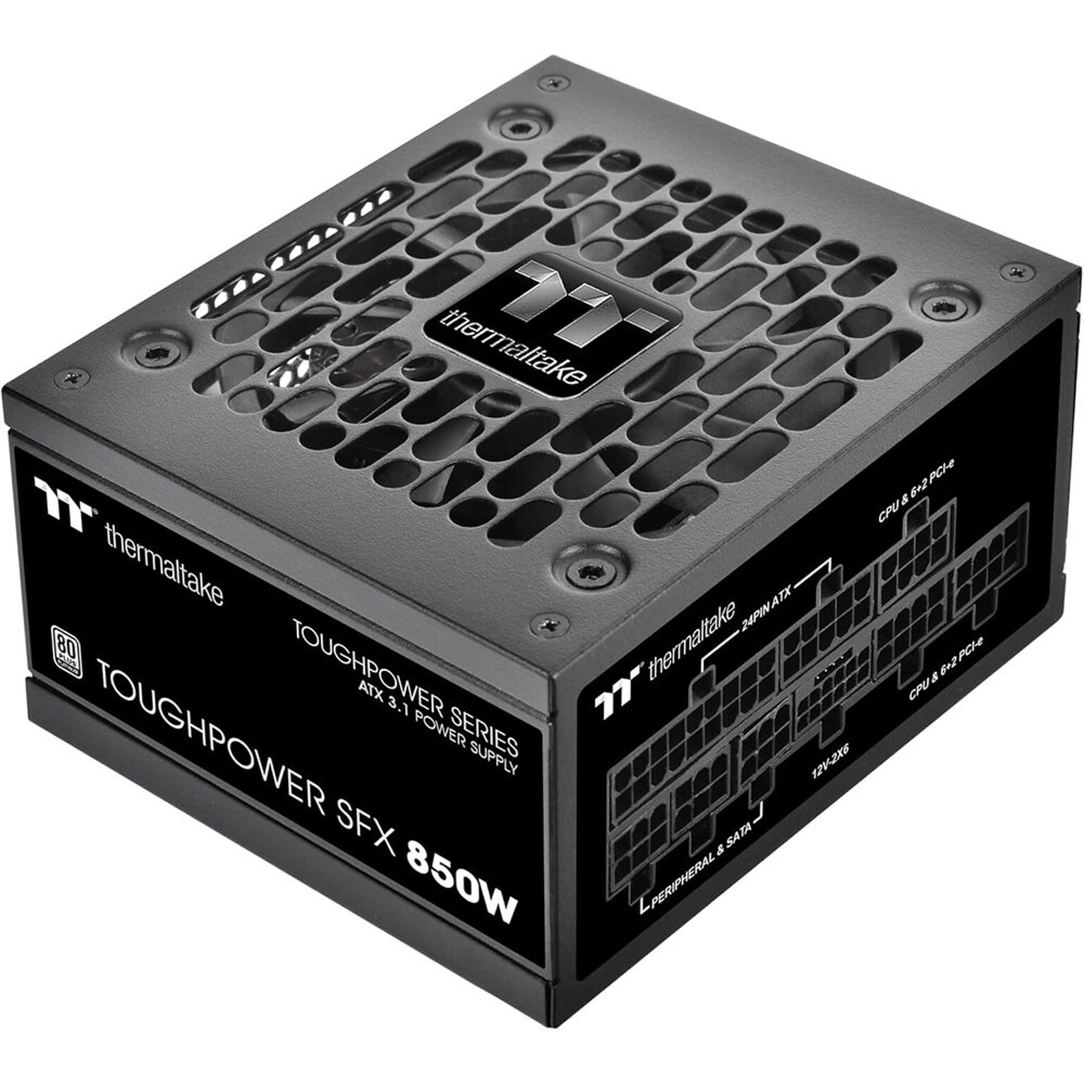 Thermaltake Toughpower SFX Platinum 850W ATX 3.1 80 PLUS Platinum Internal Power Supply, Black (PSSTP0850FNFAPU)