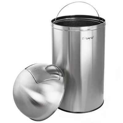 Elama Stainless Steel Indoor Trash Can with Swing Lid, 13 Gallon, Silver (938120088M)