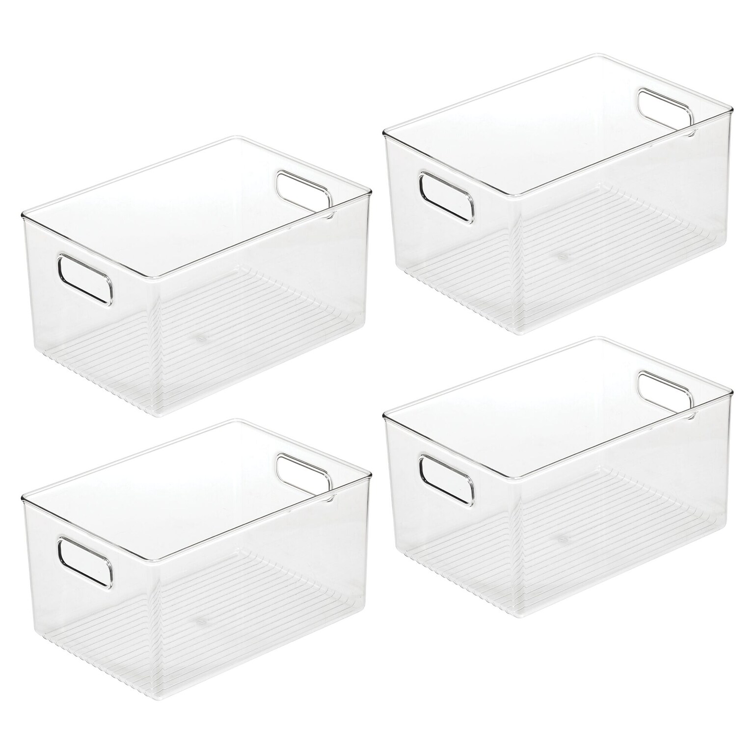 iDesign Pantry Organizer Bins with Handles - Storage Bins Organization - Ideal for Cabinets or Fridge