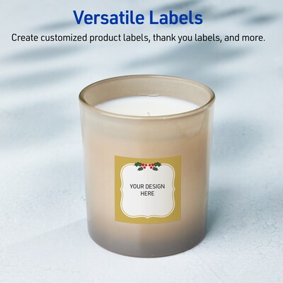 Avery Square Multipurpose Labels, 3" x 3", White, 60/Pack (19479370466)