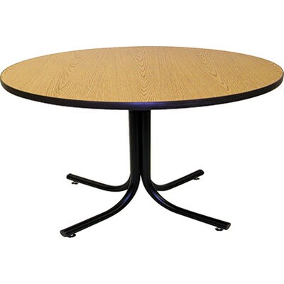 MLP Cafeteria/BreakroomTable; 36 Round Oak Top, Black Frame