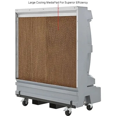 Global Industrial 36" Portable Evaporative Cooler, 3-Speed, 74 Gallon Capacity, Gray (293132)